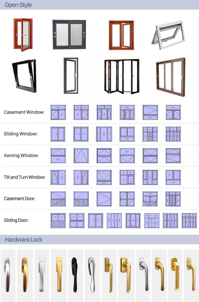 Pulverize a espessura de alumínio de revestimento do perfil da janela 2.3mm-2.5mm do balanço 3