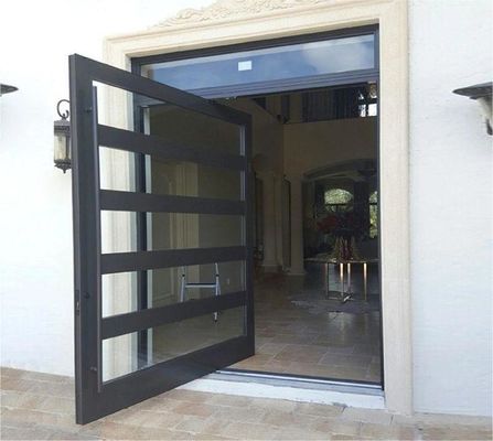 Modern Aluminum Glass Pivot Front Door Commercial Floor Spring System