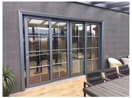 Electrophoresis Exterior Aluminum Sliding Doors Soundproof Toughened Glazed