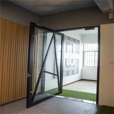 Modern Aluminum Glass Pivot Front Door Commercial Floor Spring System