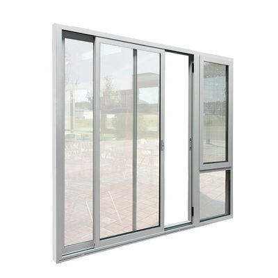 Modern Tempered Glass T5 Aluminum Sliding Doors White Color